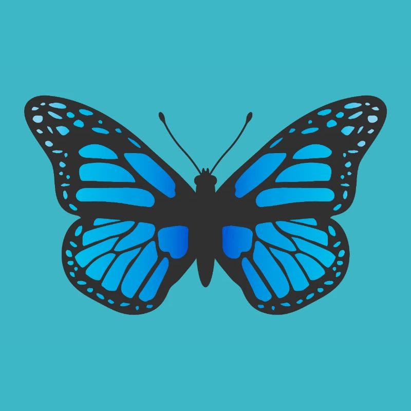Blauer Schmetterling Symbol Symbol Logo Motte