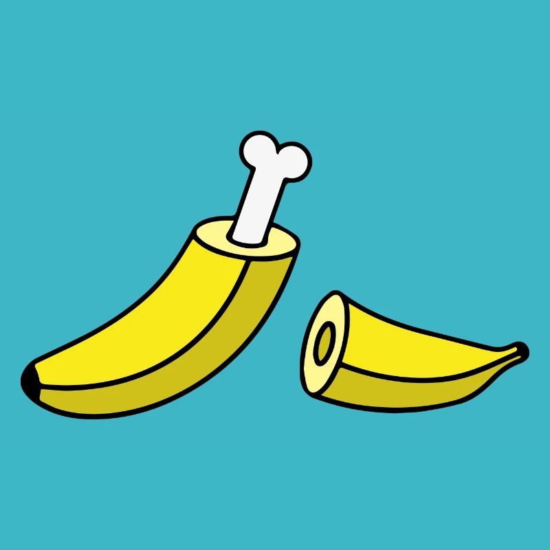 Banane mit Knochen