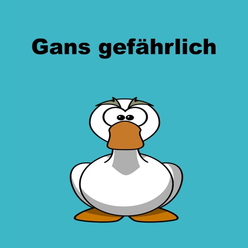 Gans gefährlich Tier Comic Wortspiel Geschenkidee