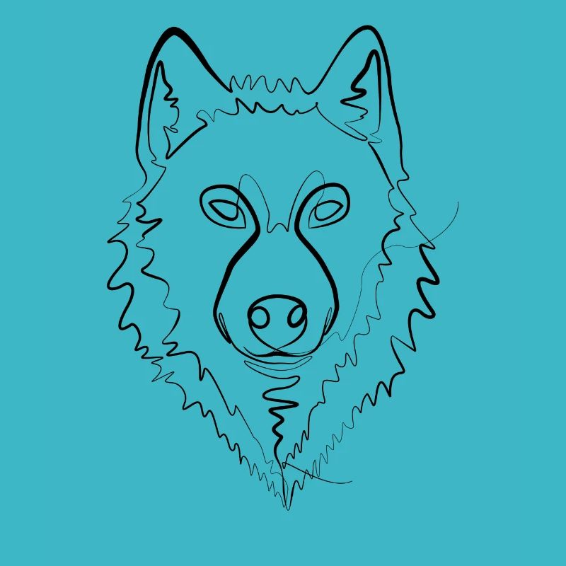 Wolf - one line drawing