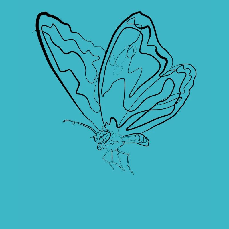 Papillon Été - one line drawing