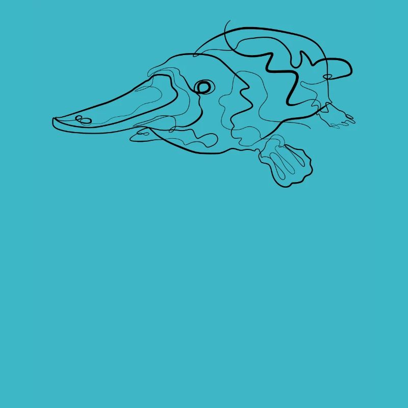 Schnabeltier Australien - one line drawing