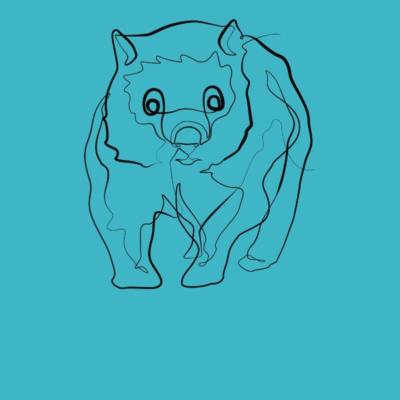 Wombat - one line drawing