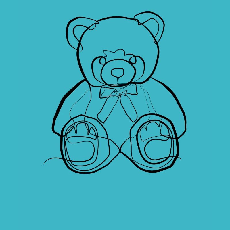 Teddy bear - one line drawing