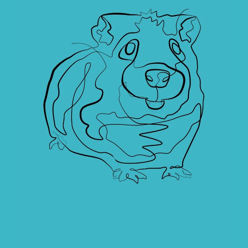 Guinea pigs - one line drawing