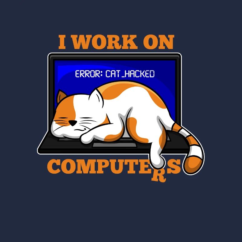 Chat et ordinateur cadeau de programmeur de piratage