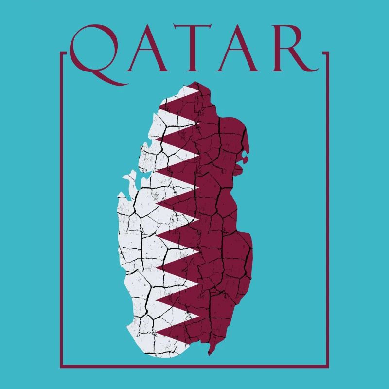 Cool Staat Katar Länderumriss Kontur Doha Geschenk