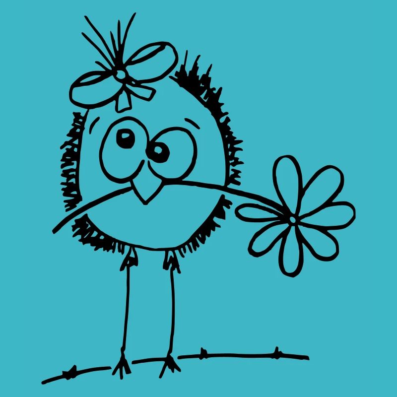 doux oiseau avec une fleur dans le bec