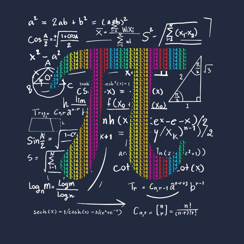 Pi Day 3.14 Pi symbol with Math Equations Gift