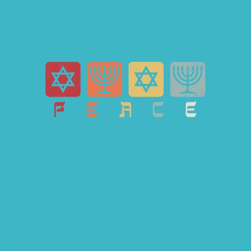 Israel Davidstern Menora Retro Geschenk