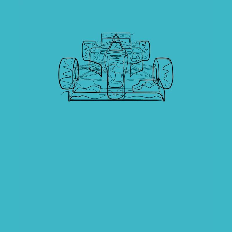 Racing car - one line drawing