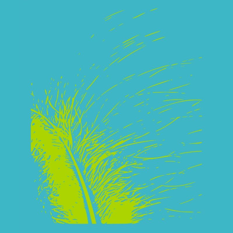 Abstract feather / line / green / pattern