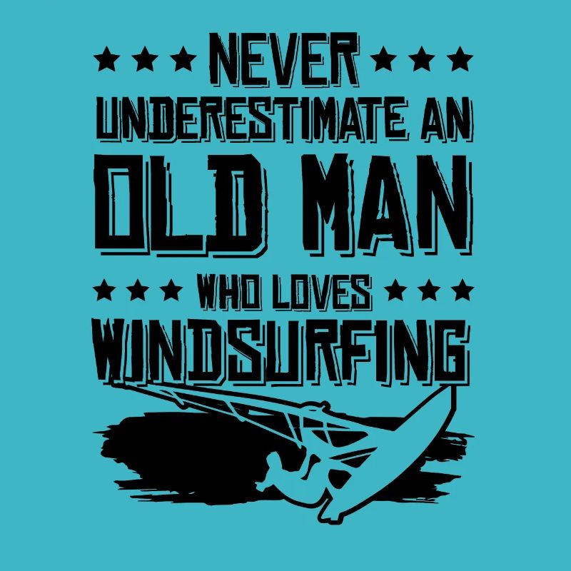 old man windsurfing