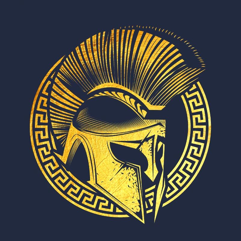 spartan helmet gold warrior gladiator