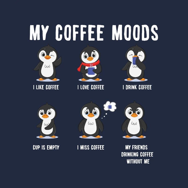 Coffee Moods Morning Grumpy Gift Funny Penguin