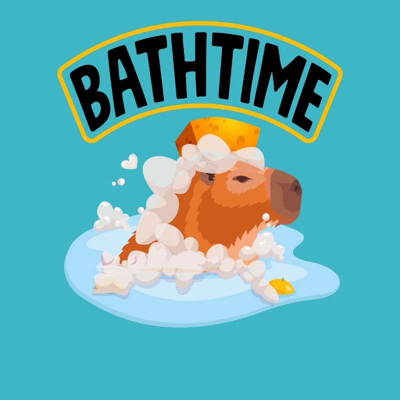 Capybara Nagetier Badezeit Lustig