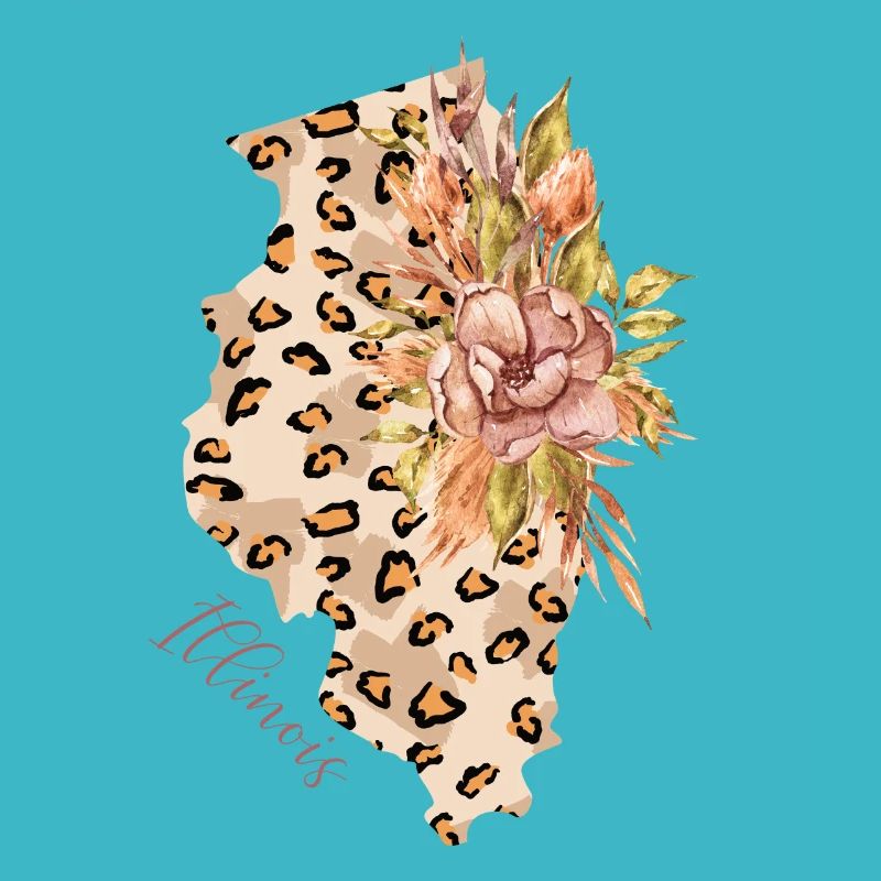 Illinois Leopard-pattern Map Leo State