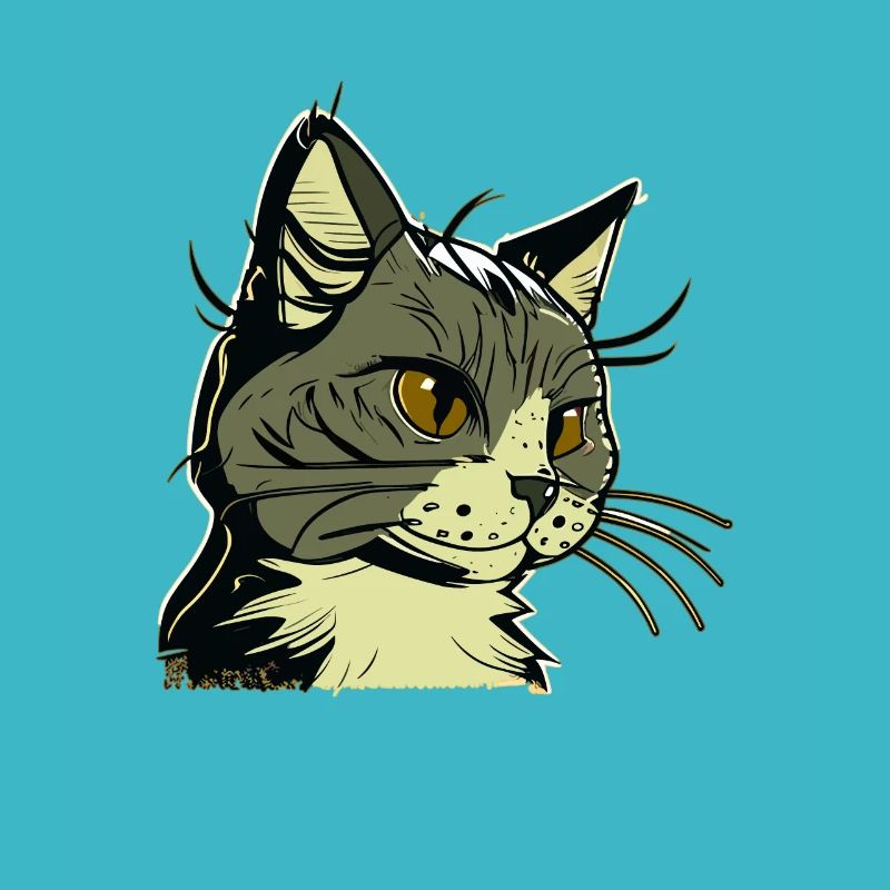 Cat in comic style