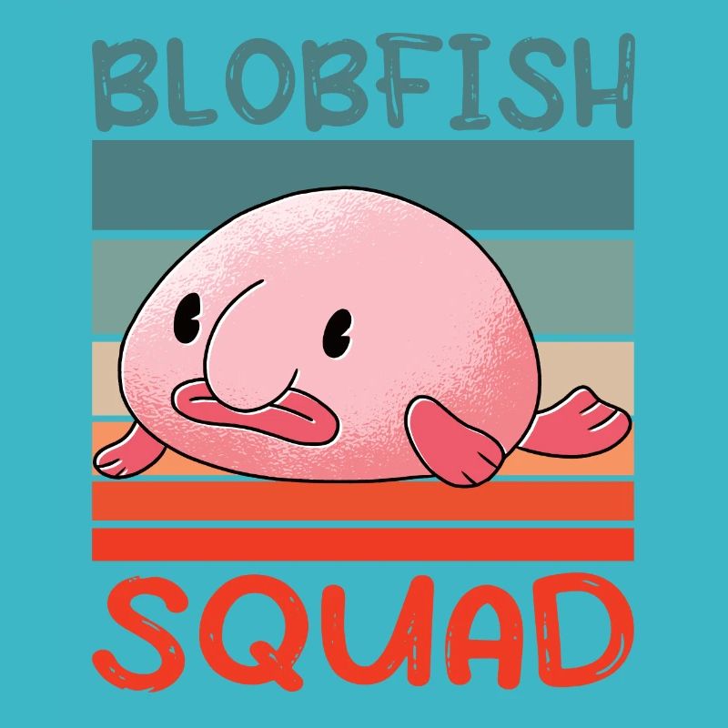 Costume de Blobfish - Visage de poisson Blob laid -