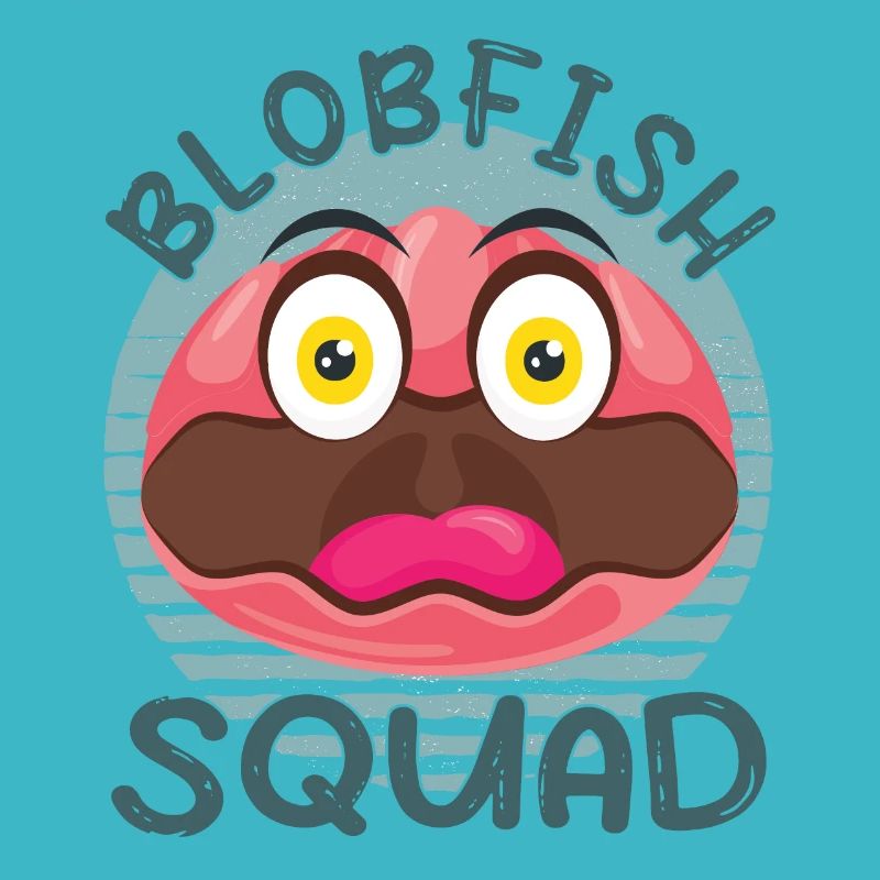 Costume de Blobfish - Visage de poisson Blob laid -