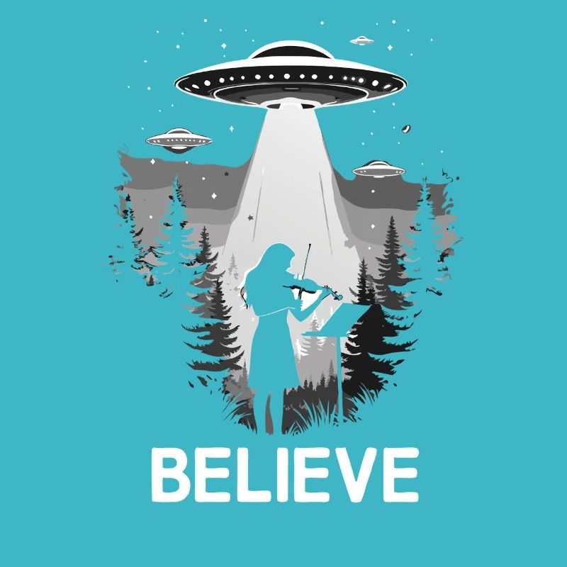 Bratsche Viola Geige Alien UFO Believe