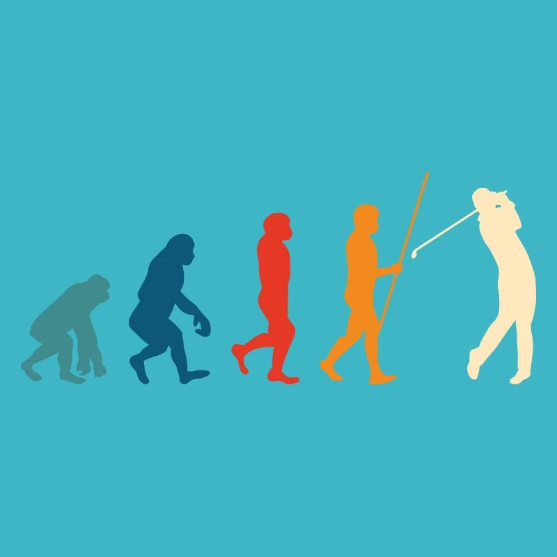 Golf Evolution Golfer Geschenk Golfschläger