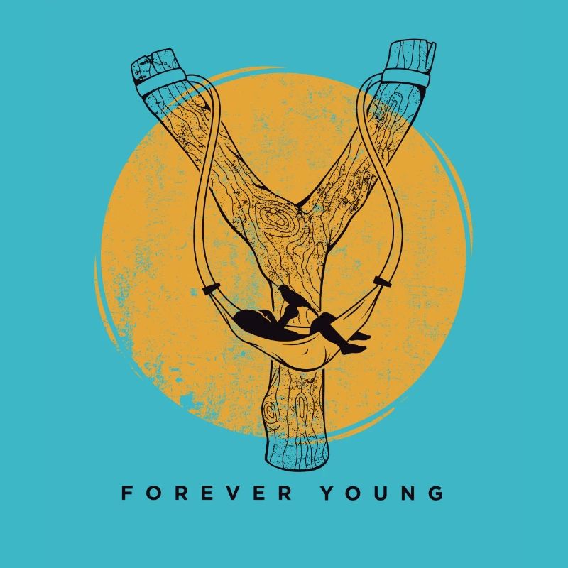 Forever Young Slingshot Hammock Moon print