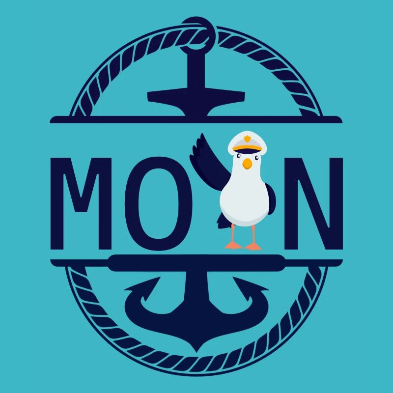 Moin Möwe und Schiff Anker