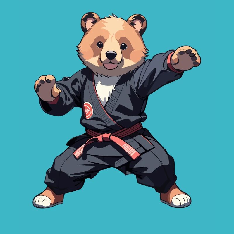 Karaté Ours avec ceinture noire Karaté Bär