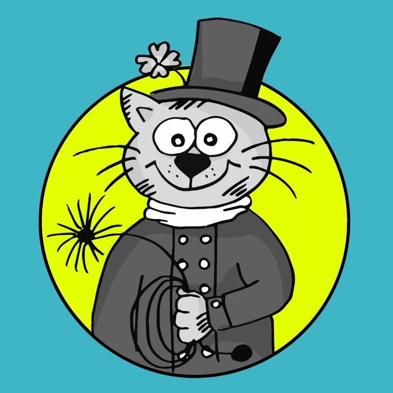 Retro Kaminkehrer-Katze