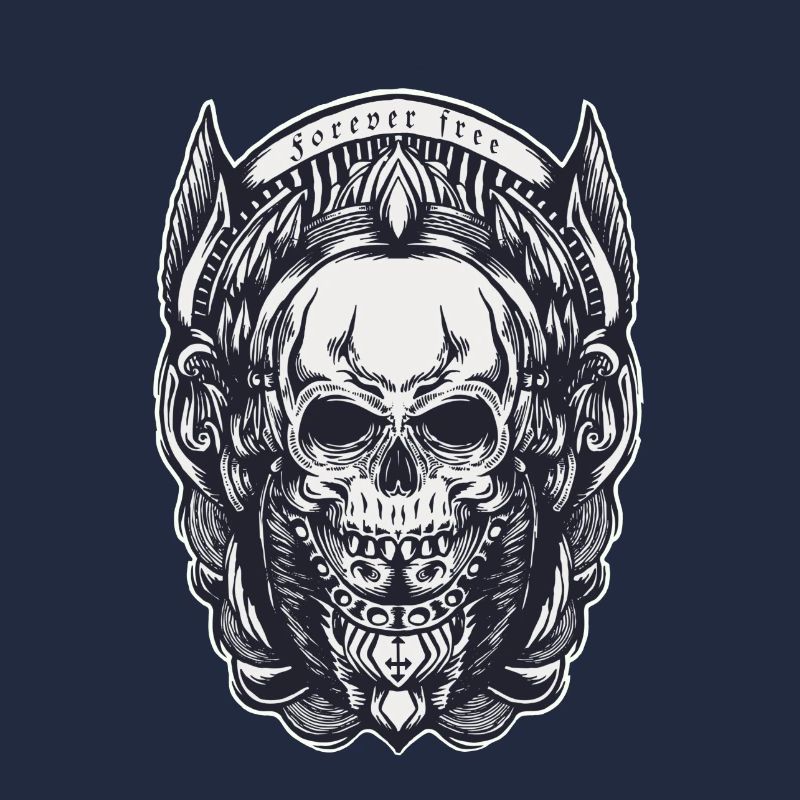 Forever free rebel skull pattern rocker biker