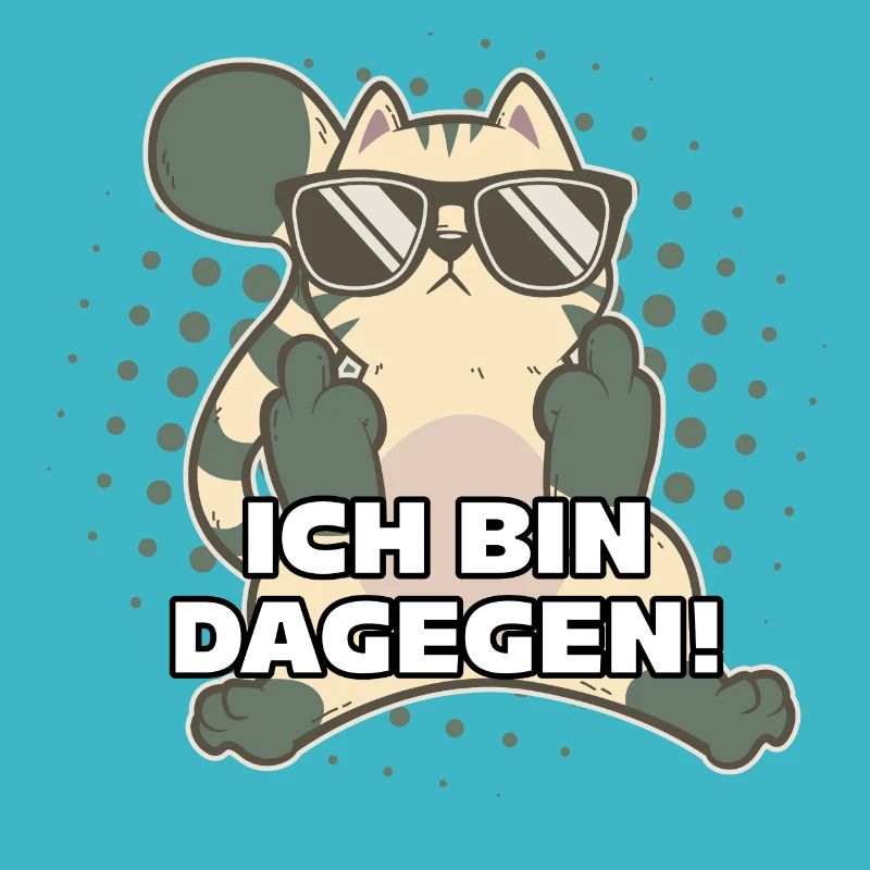 Katze Mittelfinger Katzen ICH BIN DAGEGEN