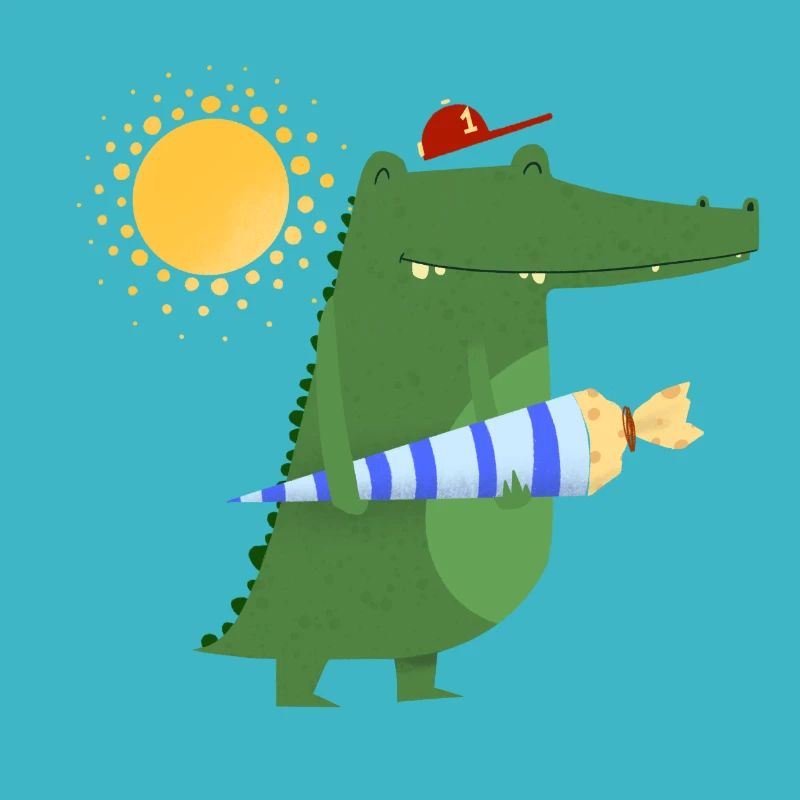 Schulkind Krokodil | Schulbeginn Geschenkidee