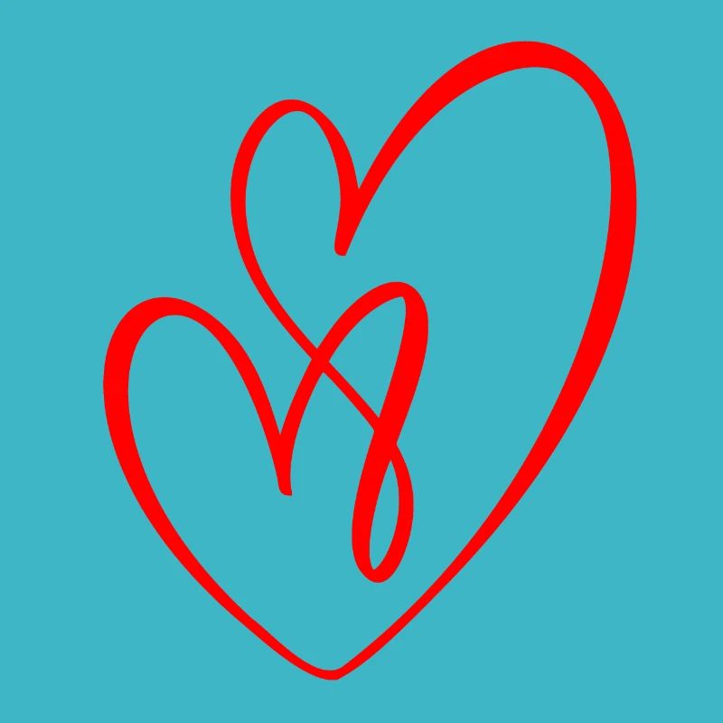 Entwined hearts - red