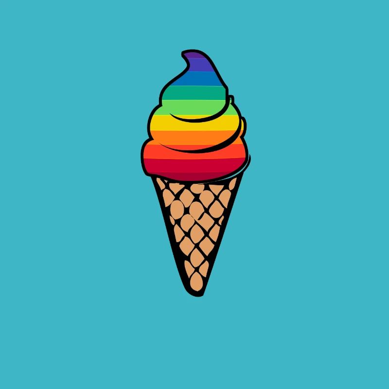 Cadeau de crème glacée arc-en-ciel