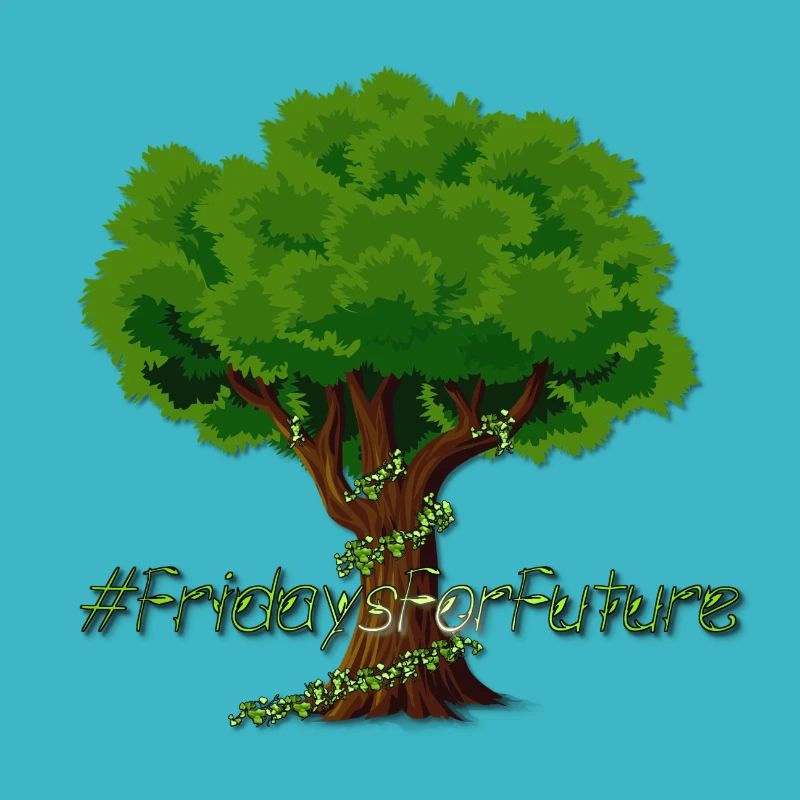 Fridays forFuture Tree Design; Klima; Baum Design