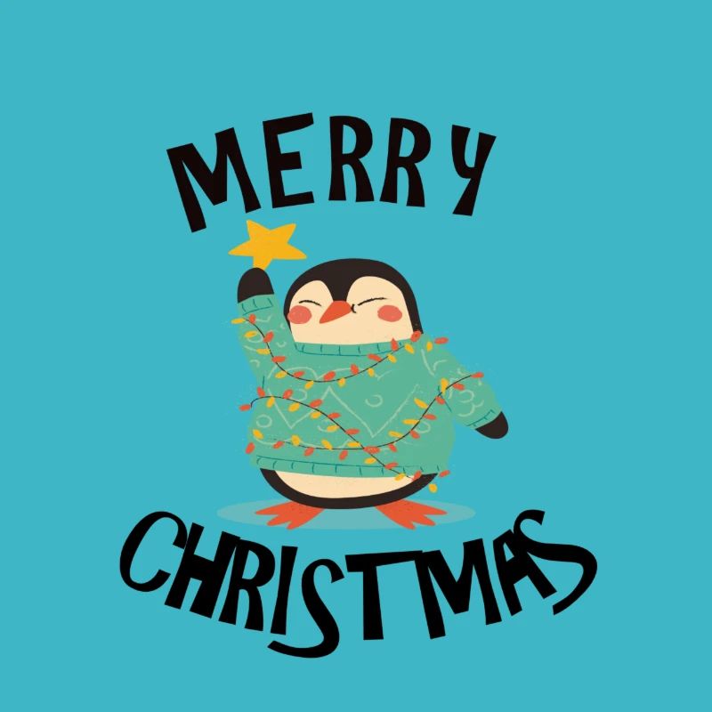 Joyeux Noël pingouin avec étoile