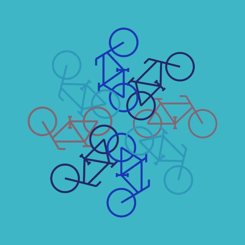 Rotating retro vintage bicycles