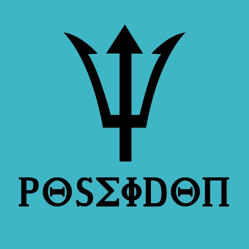Poseidon Design mit Dreizack Geschenkidee schwarz