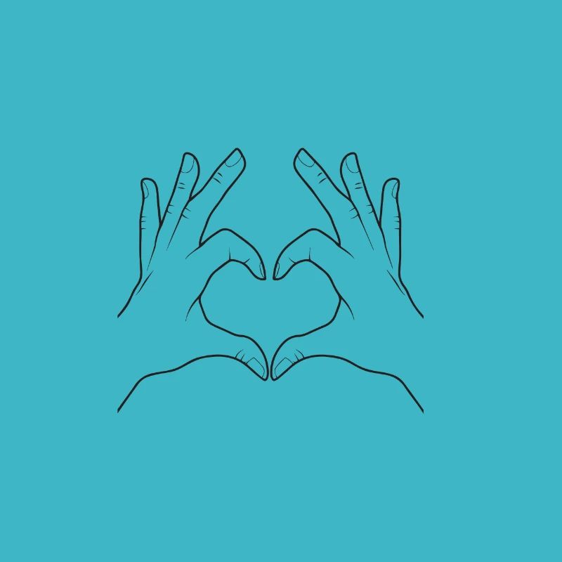 main en forme de coeur