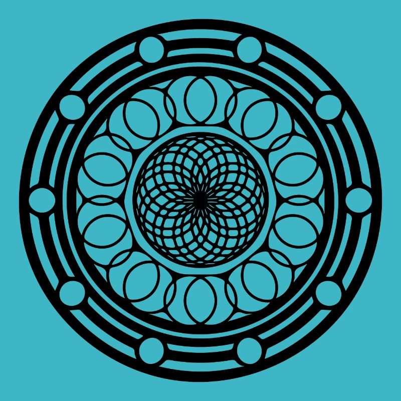 Geometric Flowers Mandala Round Pattern Shape