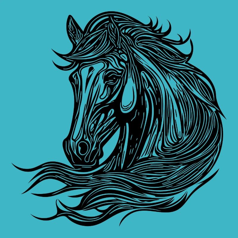 Pretty mares portrait with mane in the wind