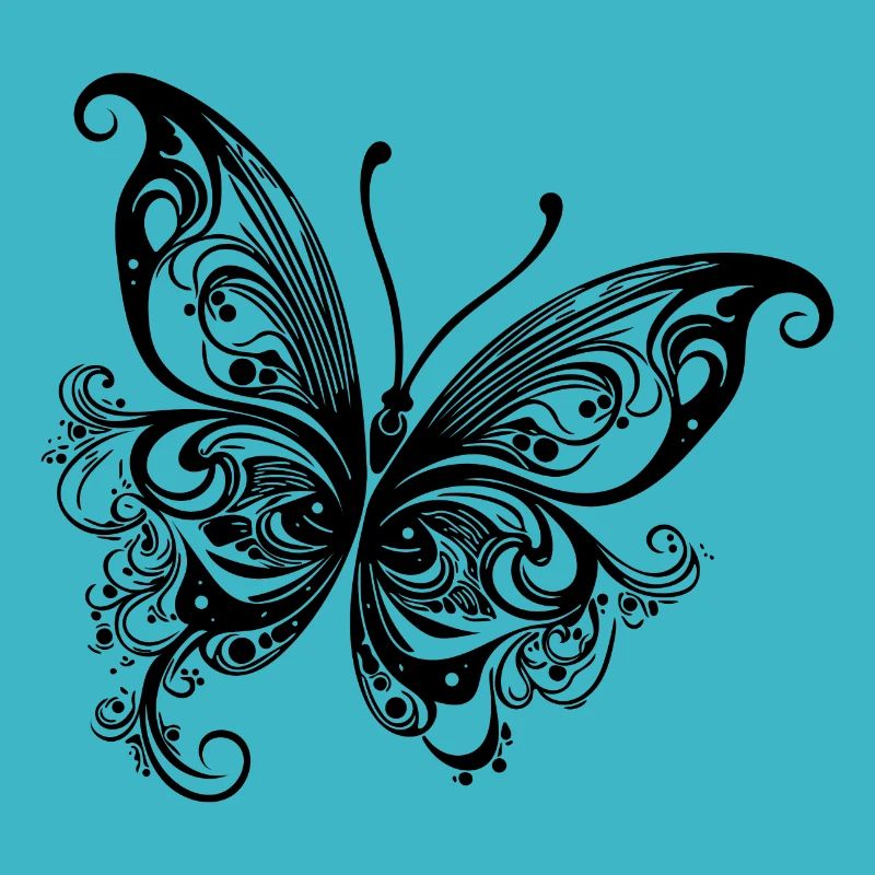 Dessin papillon de style lignes et points