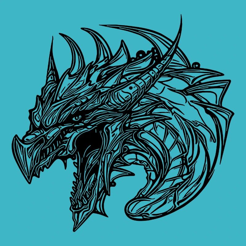 Dragon sifflant en robe à écailles de tatouage