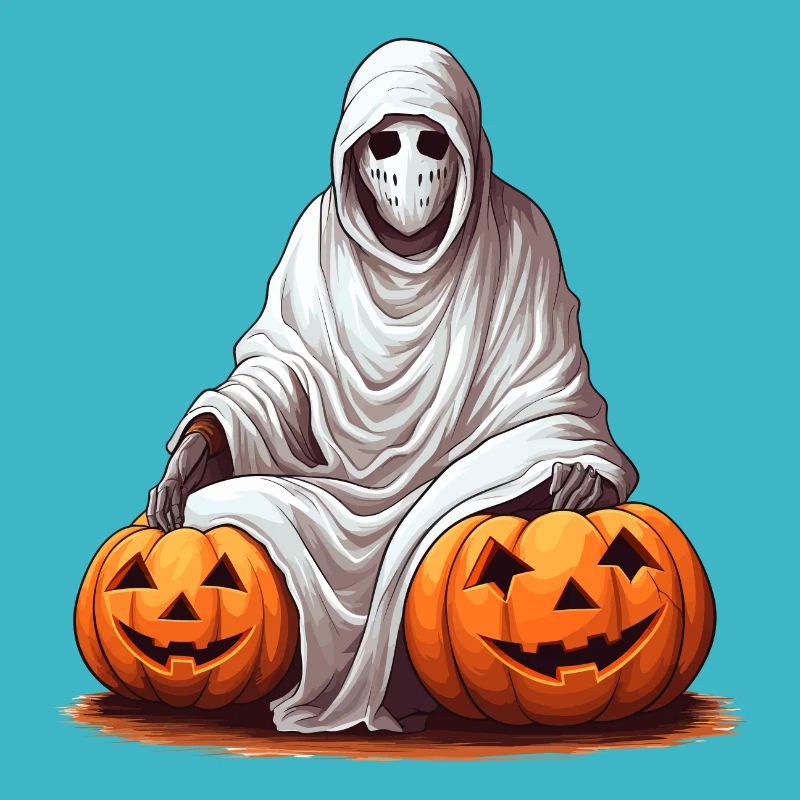 Gruseliger Halloween Horror Kürbis Geist