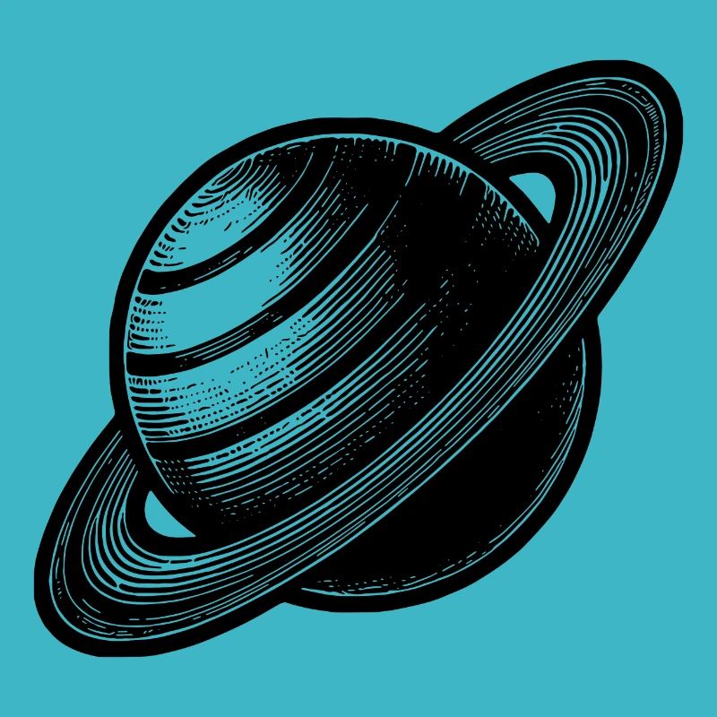Planète aux anneaux Saturne avec système d’anneaux dans le système solaire
