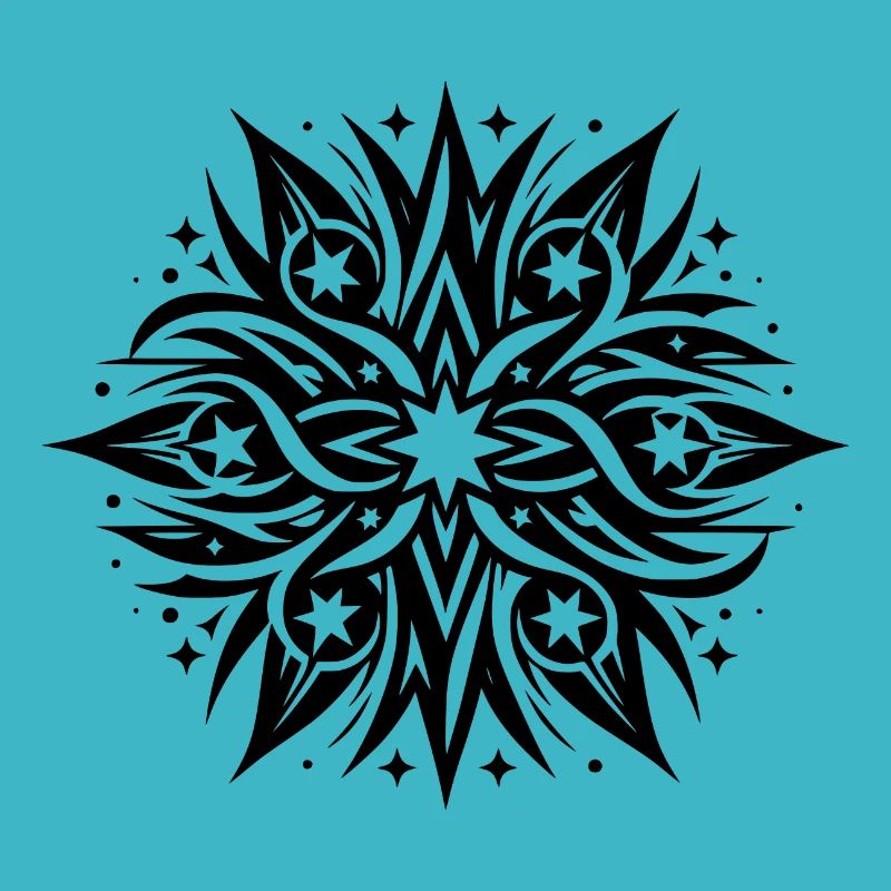 Fancy Stars Composition Tattoo Style