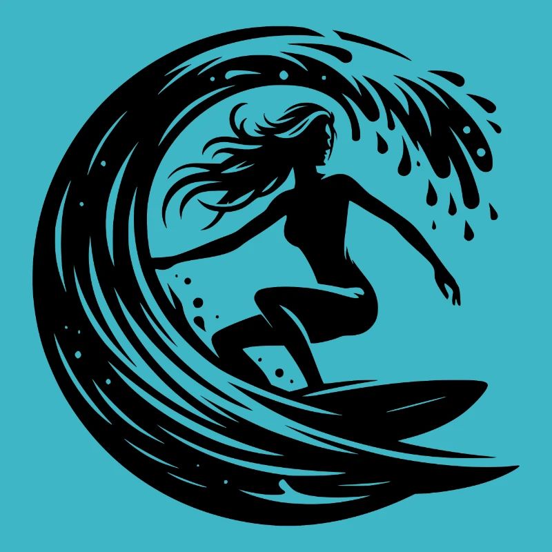 Surfeur élégant avec planche de surf dans un tunnel de vagues