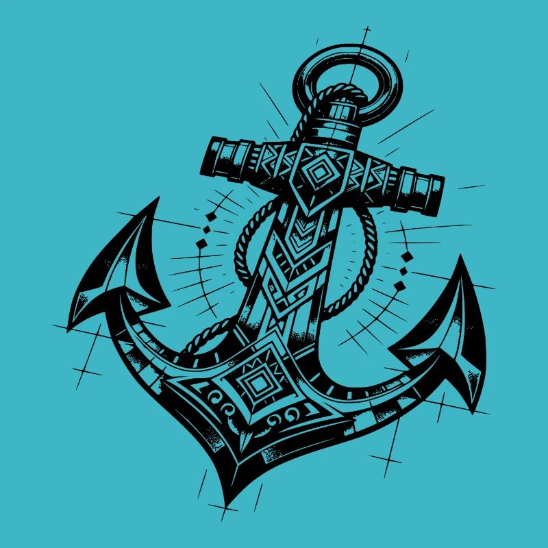 Ancre de style de tatouage élégant