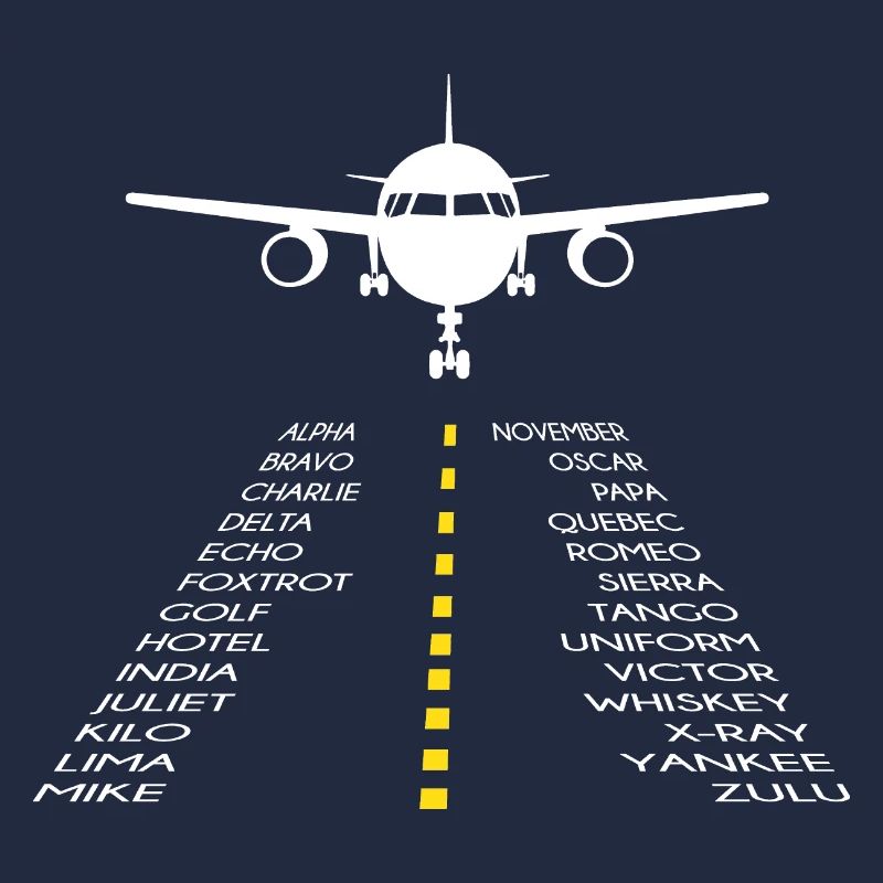 Piloten Flugzeug phonetisches Pilotenalphabet